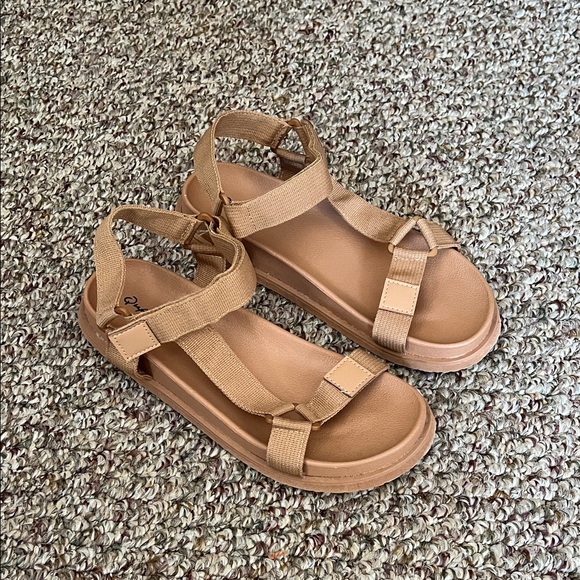 Qupid Shoes - Qupid Beige Strappy Sandals